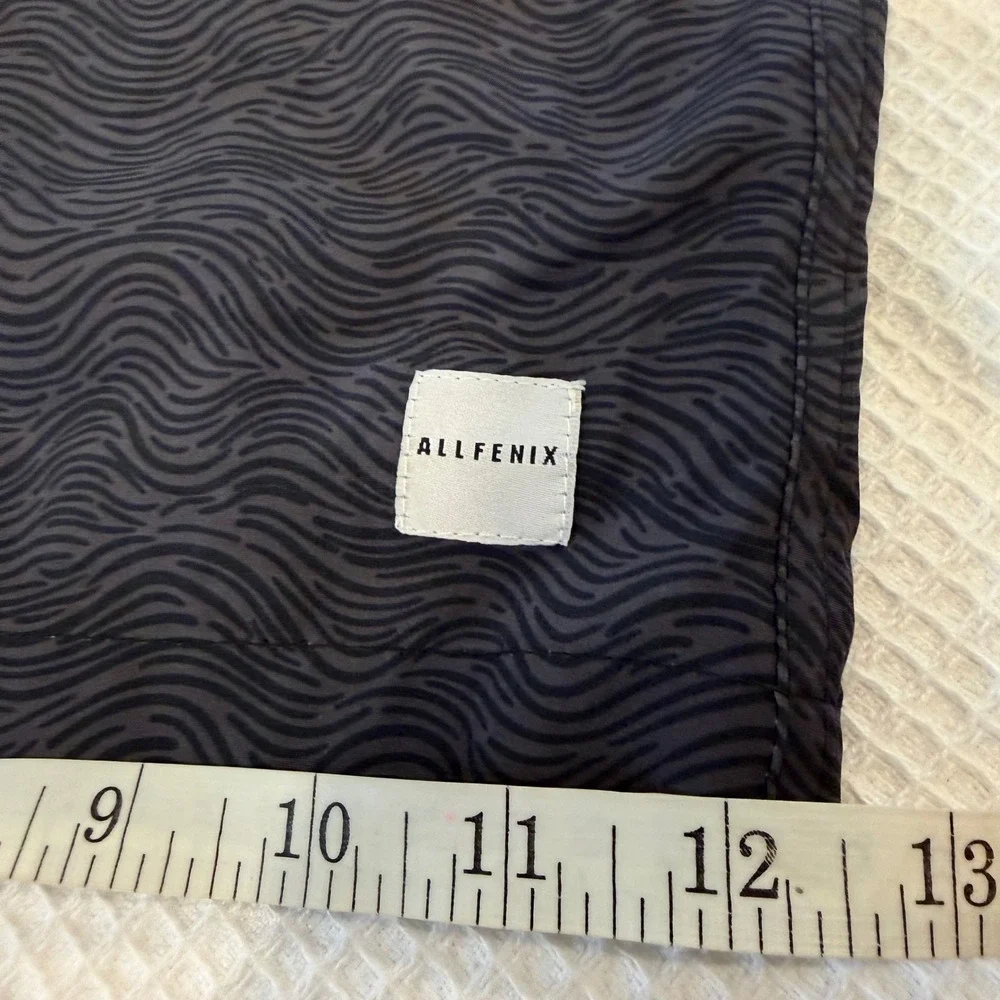 Allfenix Waves Swim Short Black Tonal Pattern Mens XL AM4T137 NEW